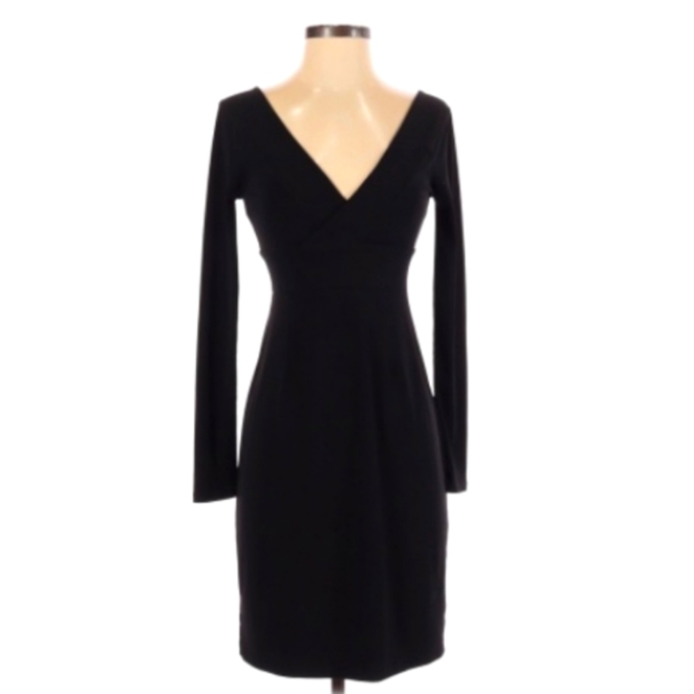 Moda International Black Double V-Neck Dress Size XS